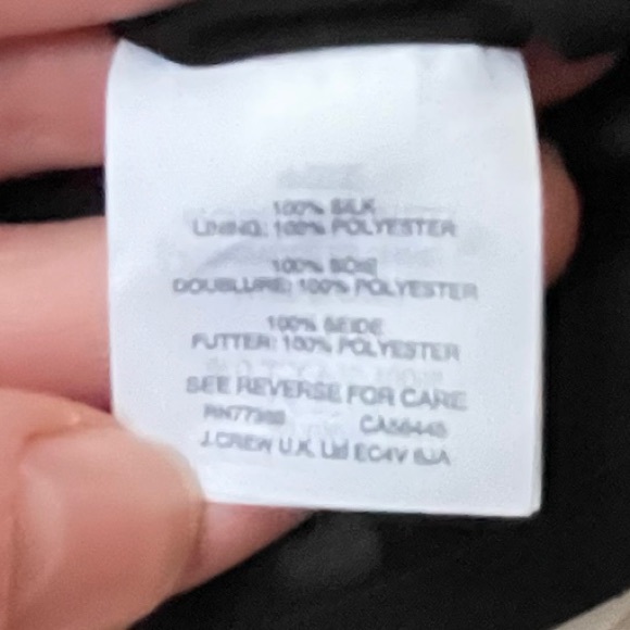 J.Crew | Silk Black & White Mixed Dot Print One Shoulder Bow Detail Top *NWT* - Picture 8 of 11